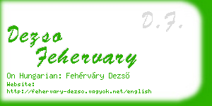 dezso fehervary business card